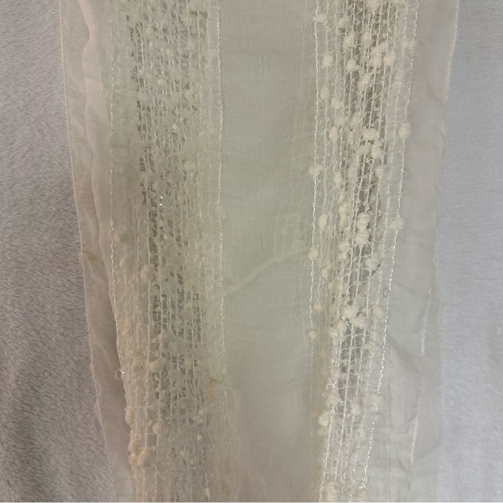 Elegant Cream Lace Infinity Scarf 14” W x 72” L - Picture 5 of 7